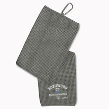 Load image into Gallery viewer, Bushwood grey waffle micro-fiber golf towel
