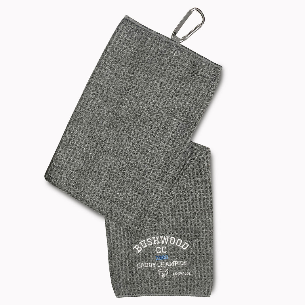 Bushwood grey waffle micro-fiber golf towel